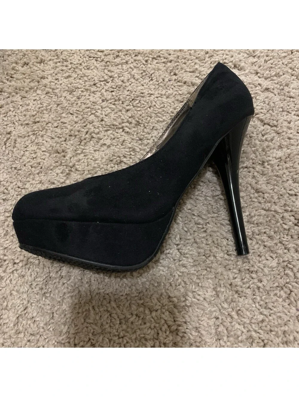 Mossimo Women's Black Faux Suede Stiletto Platform Heels Size 5 1/2